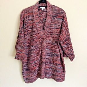 Pure Jill by J Jill V Neck Kimono Sleeve Multicolored Marled Knit Sweater Size S